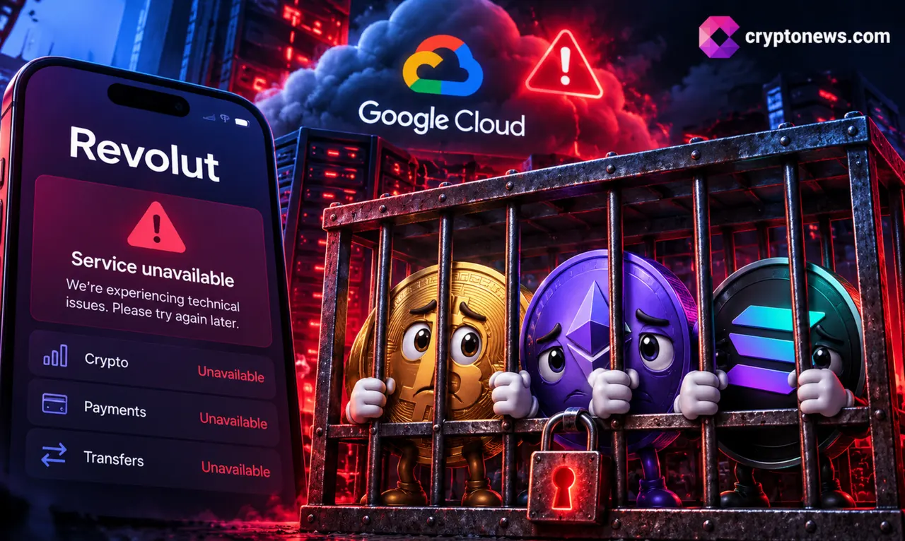 Revolut Outage Hits Crypto Access as Google Cloud Failure Disrupts Banking Services
