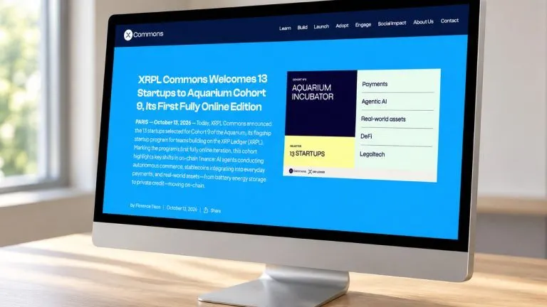 XRPL Commons Selects 13 Startups for Payments, AI, and DeFi Push