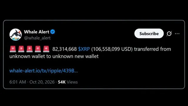 XRP Whale That Stacked Above $2 Just Moved 82 Million Tokens