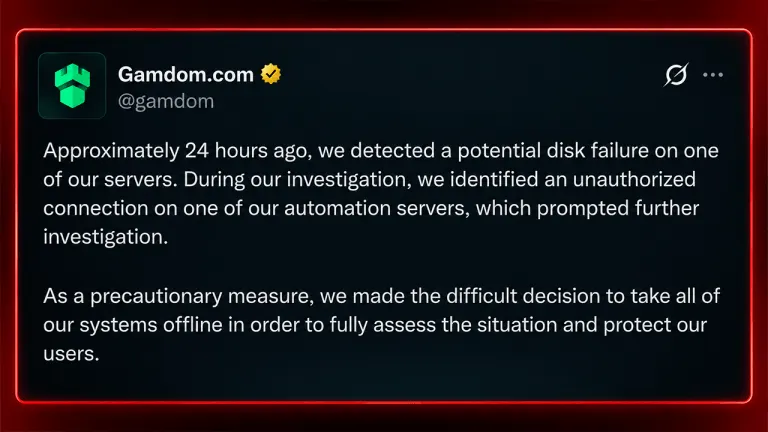 Crypto Casino Gamdom Goes Dark After a $3 Million Wallet Hack