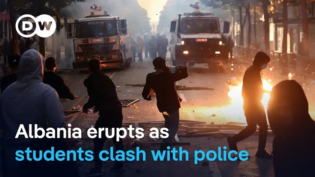 Albania protests turn violent as students clash with police in Tirana | DW News